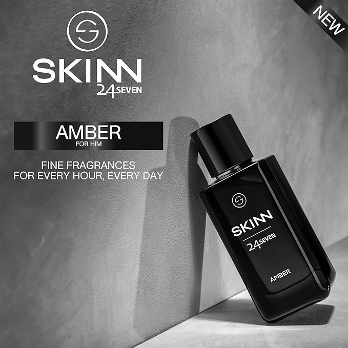 Skinn By Titan | 24Seven Amber Perfume – 100 Ml | Perfume For Man | Gift for Men | Premium Fragrance | Grooming Essentials | Long Lasting Smell for Men | Eau De Parfum