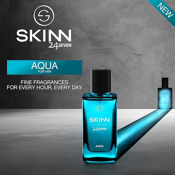 Skinn By Titan | 24Seven Aqua Perfume – 100 Ml | Perfume For Man | Gift for Men | Premium Fragrance | Grooming Essentials | Long Lasting Smell for Men | Eau De Parfum