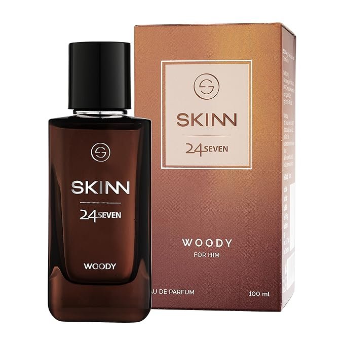 Skinn By Titan | 24Seven Woody Perfume – 100 Ml | Perfume For Man | Gift for Men | Premium Fragrance | Grooming Essentials | Long Lasting Smell for Men | Eau De Parfum