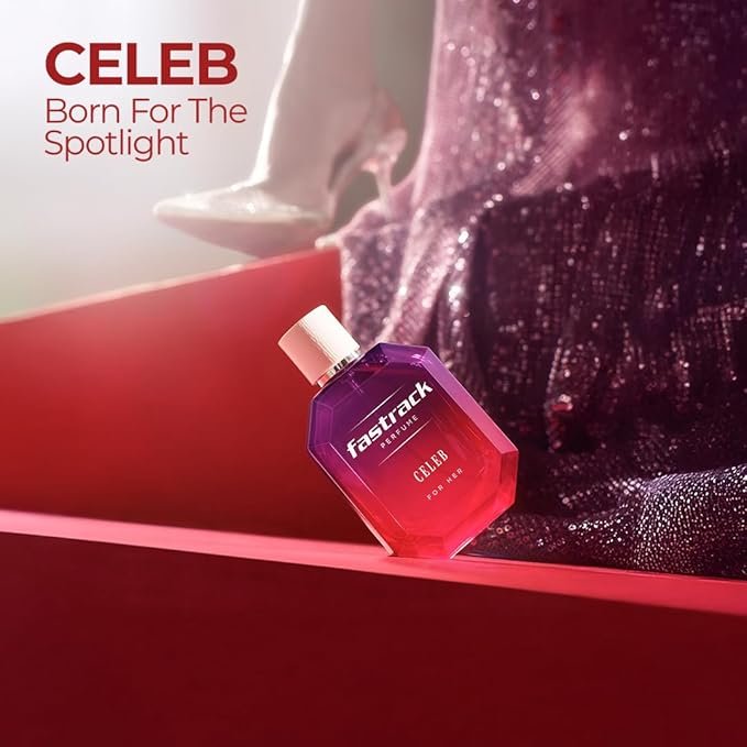 Fastrack Perfume Celeb | Scent for Women | 100ml EDP | Long lasting perfume | Notes of Pink Pepper, Praline & White musk |Crafted in France | Best gift for women