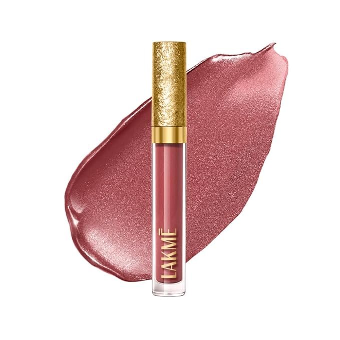Lakme Be-Jewel Shimmer Lip Liquid with Ceramides, Luminous Matte Finish, Waterproof – 201 Pink Topaz 3.5ml