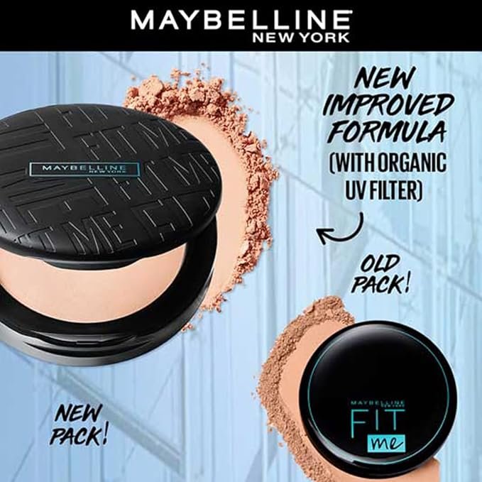 Maybelline New York Fit Me Compact Powder, Matte + Poreless Compact Powder, upto 16 hours of Oil Control with SPF 32 PA+++ and UV filters & ideal for normal to oily skin – 128 Warm Nude|6g