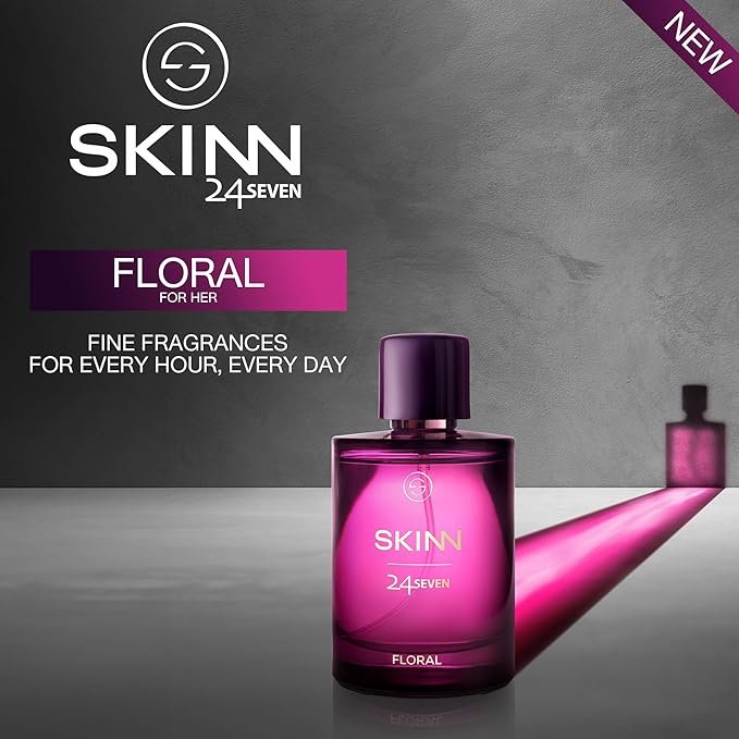 Skinn By Titan | 24Seven Floral Perfume – 100 Ml | Perfume For Woman | Gift for Women | Premium Fragrance | Grooming Essentials | Long Lasting Smell for Women | Eau De Parfum
