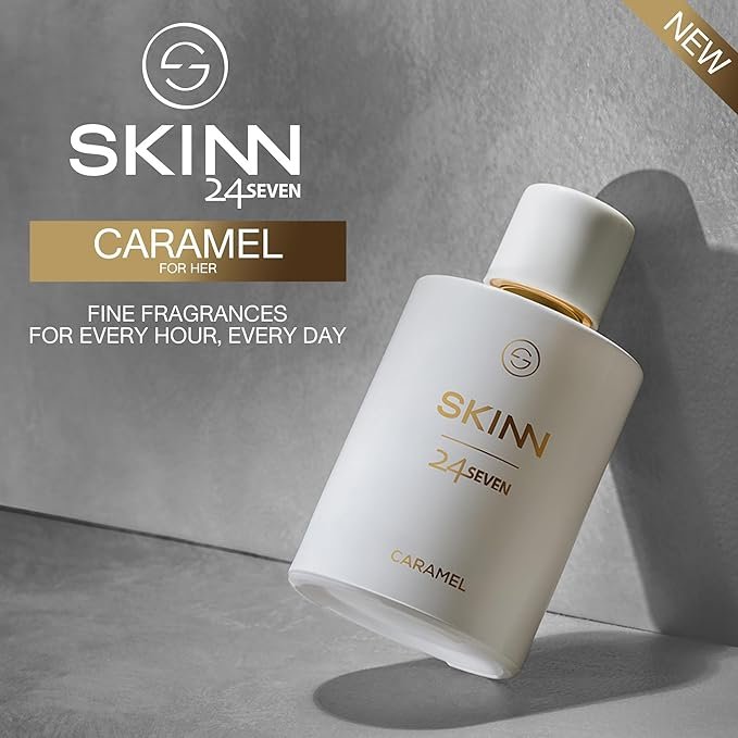 Skinn By Titan | 24Seven Caramel Perfume – 100 Ml | Perfume For Woman | Gift for Women | Premium Fragrance | Grooming Essentials | Long Lasting Smell for Women | Eau De Parfum