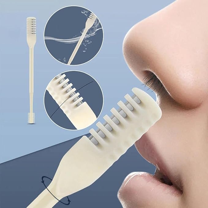 2 Pcs Manual Nose Trimmer for Man Women Rotating Nasal Razor Double Head Non Electrical Nose Hair Remover Wax Nose Hair Trimmer Rotating Nasal Hair Razor Cutter for Women & Men