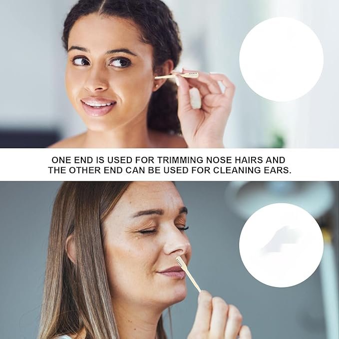 2 Pcs Manual Nose Trimmer for Man Women Rotating Nasal Razor Double Head Non Electrical Nose Hair Remover Wax Nose Hair Trimmer Rotating Nasal Hair Razor Cutter for Women & Men - Image 2