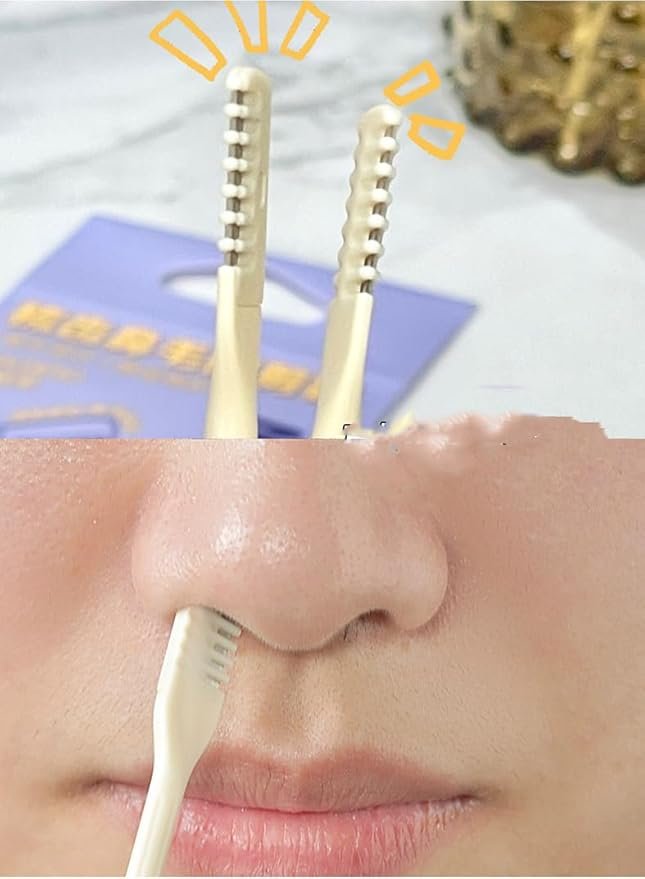 2 Pcs Manual Nose Trimmer for Man Women Rotating Nasal Razor Double Head Non Electrical Nose Hair Remover Wax Nose Hair Trimmer Rotating Nasal Hair Razor Cutter for Women & Men - Image 3