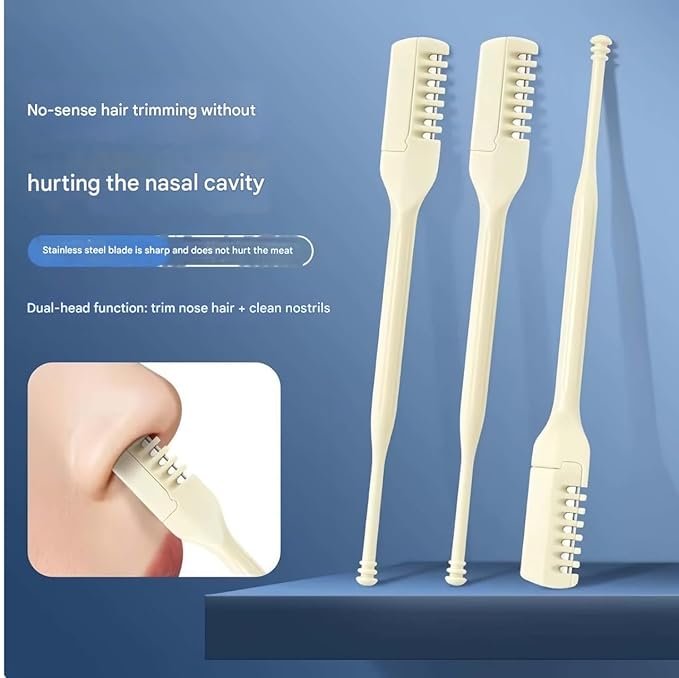 2 Pcs Manual Nose Trimmer for Man Women Rotating Nasal Razor Double Head Non Electrical Nose Hair Remover Wax Nose Hair Trimmer Rotating Nasal Hair Razor Cutter for Women & Men - Image 4