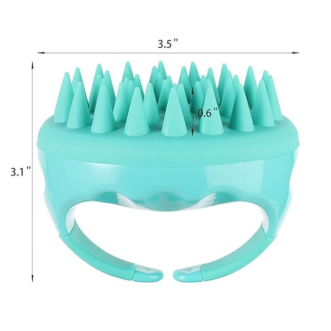 Shampoo Brush Scalp Hair Scrubber -Wet and Dry Hair Scalp Massager Brush with Soft Silicone Hair Brush for Women & Men (green)