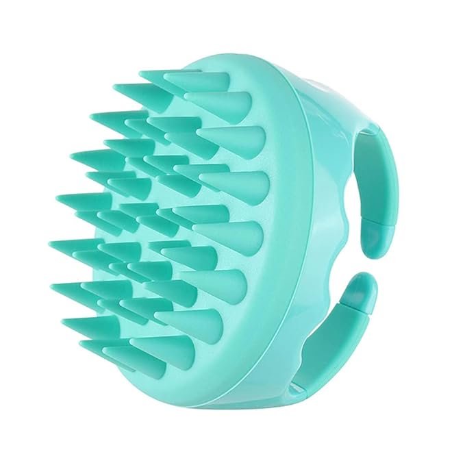Shampoo Brush Scalp Hair Scrubber -Wet and Dry Hair Scalp Massager Brush with Soft Silicone Hair Brush for Women & Men (green)