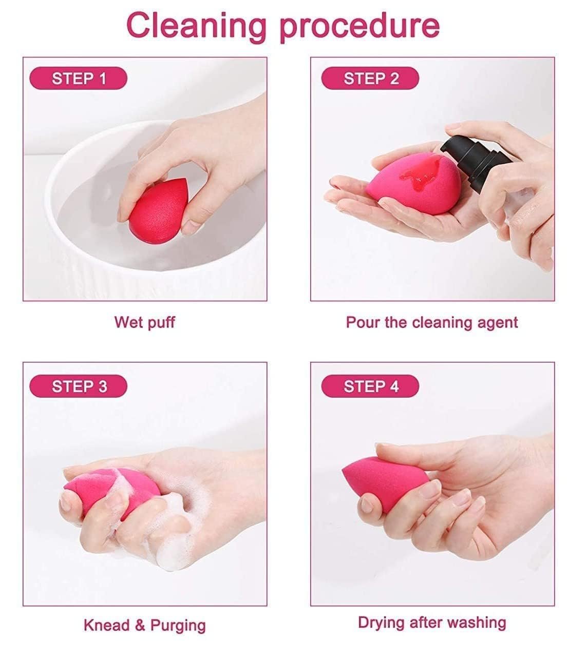 Makeup Sponge Set Beauty Blender with Egg Case, Soft Sponge For Liquid Foundation, Creams, and Powders Latex Free Wet and Dry Makeup (Multicolor 4 Big + 3 Mini -7 Pcs set)