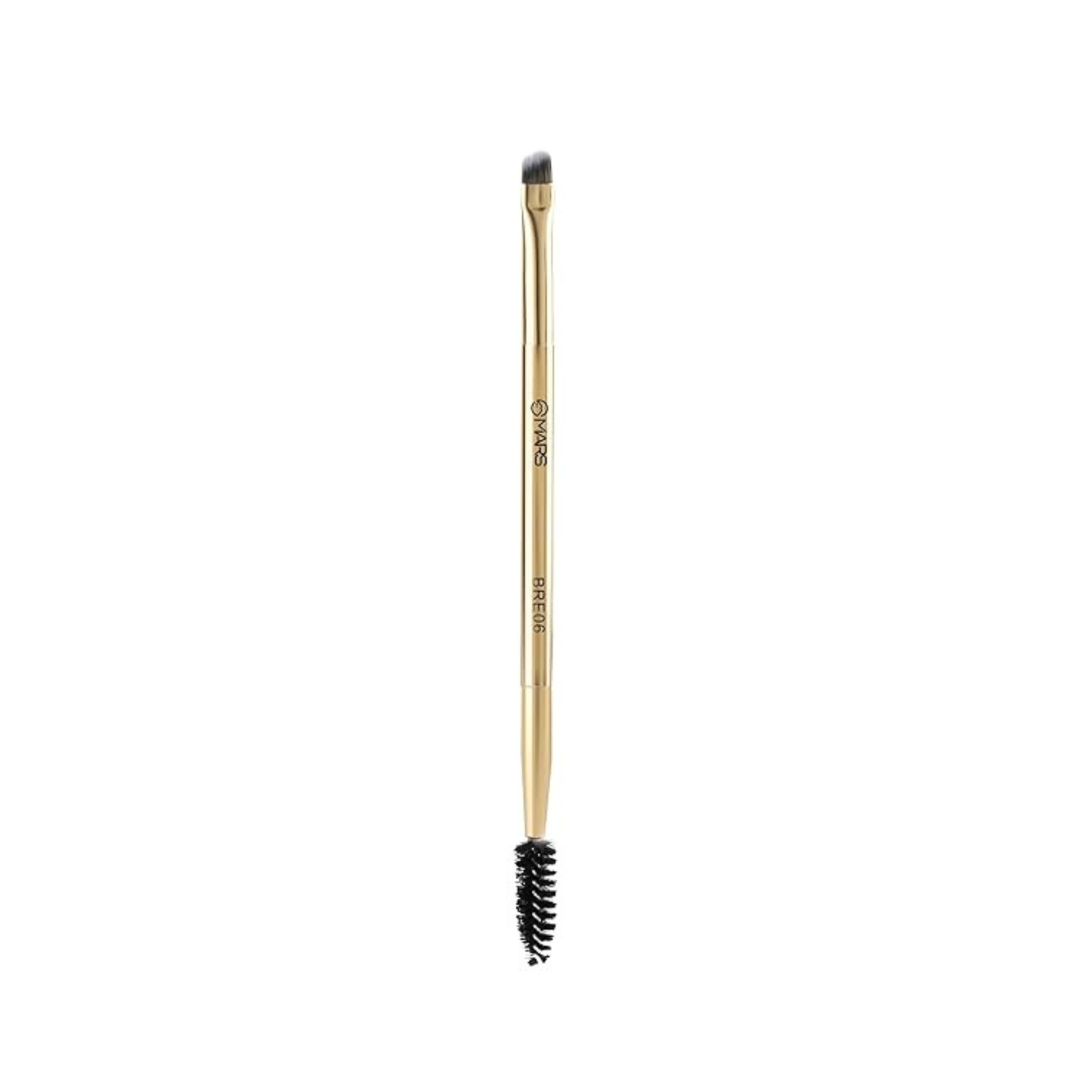 MARS Artist’s Arsenal Professional Angled Brush With Spoolie | Feather Soft Touch | Multi-Purpose Brush For Eyes | Precise Synthetic Bristles | Luxe Packaging Makeup Brush (Golden)
