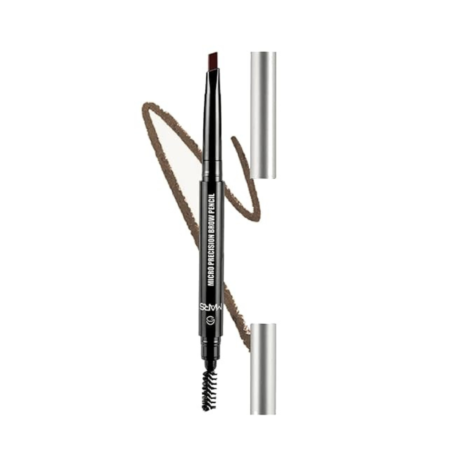 MARS Micro Precision Brow Pencil with spoolie | Retractable & Easy Glide | Long Lasting & Natural Finish | 0.4 g | Brown