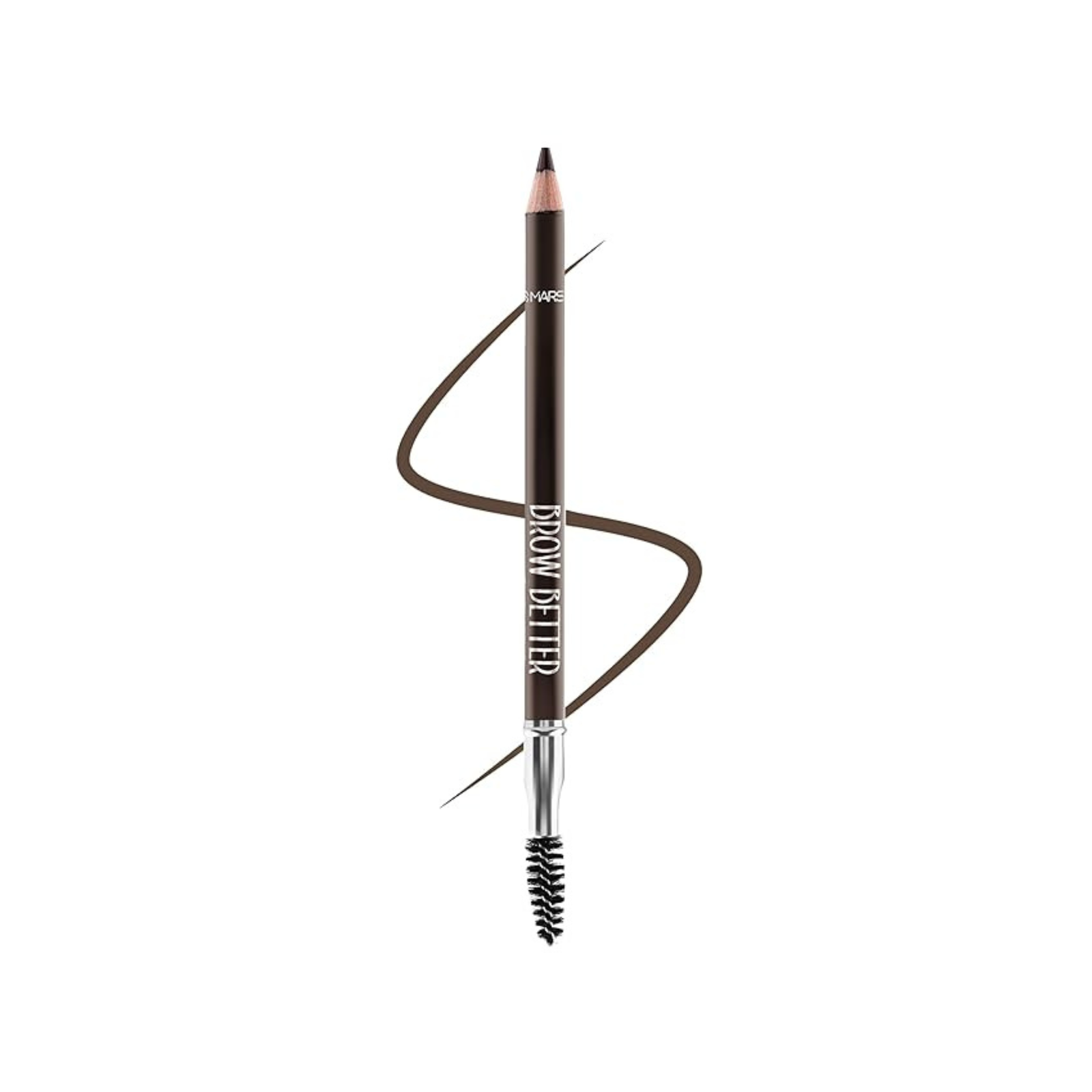 MARS Brow Better Eyebrow Pencil with Spoolie | Long-Lasting & Smudge Proof | Rich Pigmentation | Natural-Looking Results | Easy to Sharpen (1.4 gm) (Dark Brown)