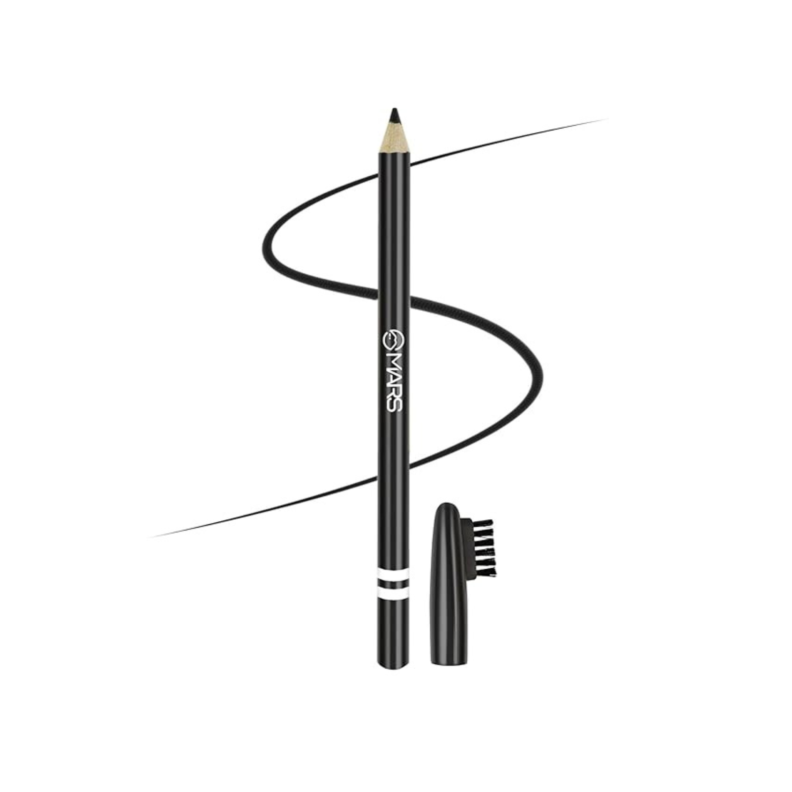 MARS Eyebrow Pencil With Spoolie | Long Lasting & Smudge Proof | High Pigmented Eyebrow Pencil | 1.2 gm | Black