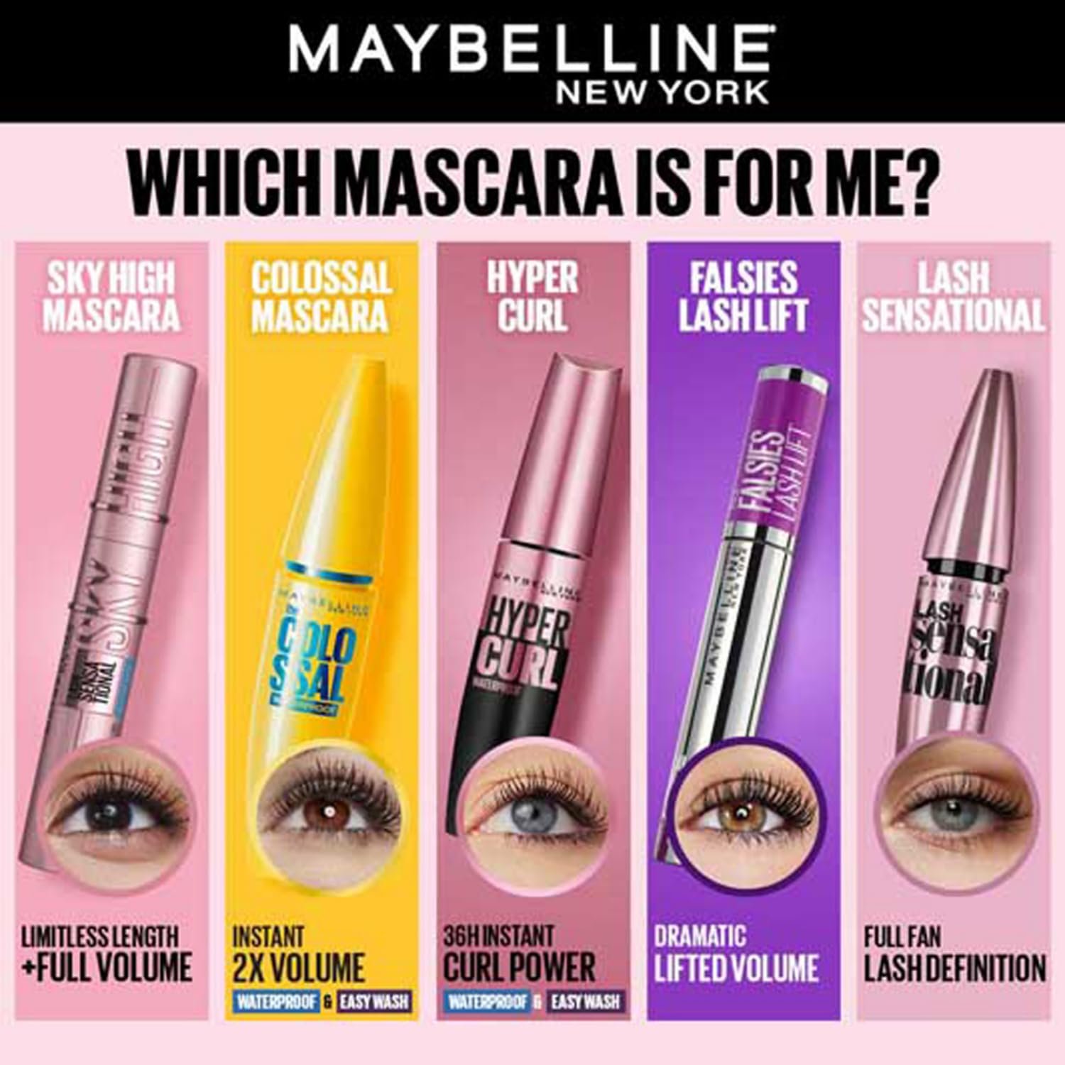 Maybelline New York Mascara, Highly Pigmented Colour, Long-lasting, Waterproof, Hypercurl , Black, 9.2ml - Image 4