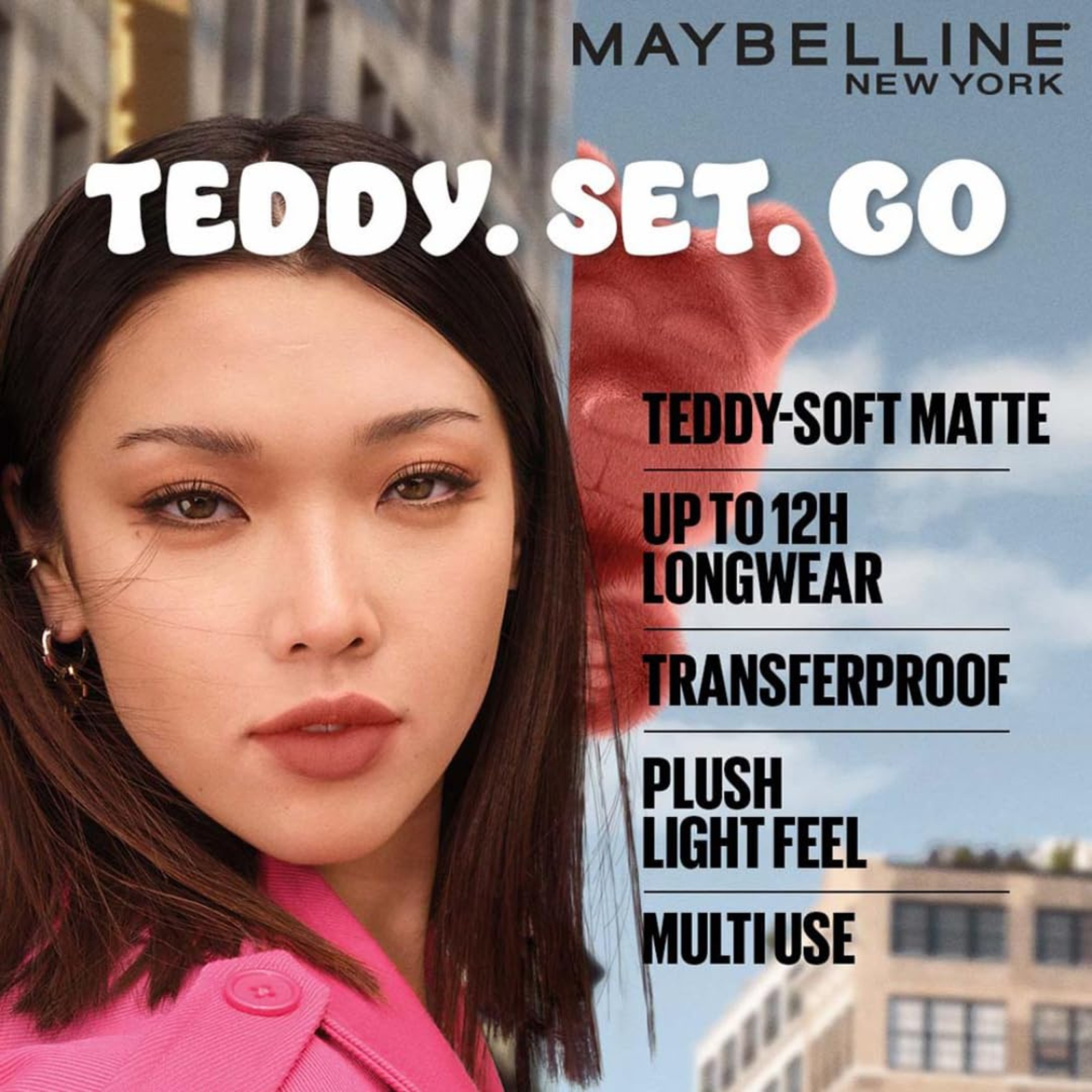Maybelline New York Super Stay Teddy Tint – Lip and Cheek Color, Pinkie Bestie, 5ml |Teddy Soft Matte up to 12Hr |Multi Use |Comfortable Long wear formula |Buildable |Natural flushed look in one swipe
