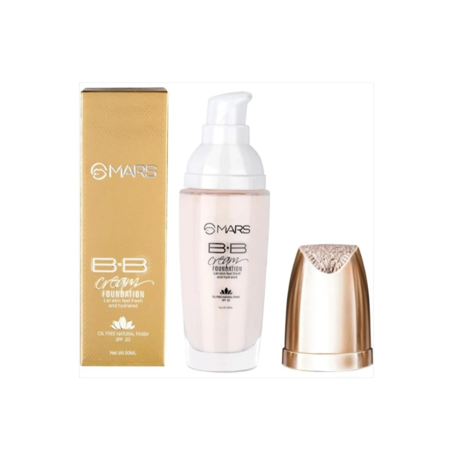 Mars Bb Cream Makeup Foundation For Women Spf 20 Oil Free Natural Finish Waterproof Long Lasting F12 50ml (Pack Of 1). (101-Ivory, Free Size)