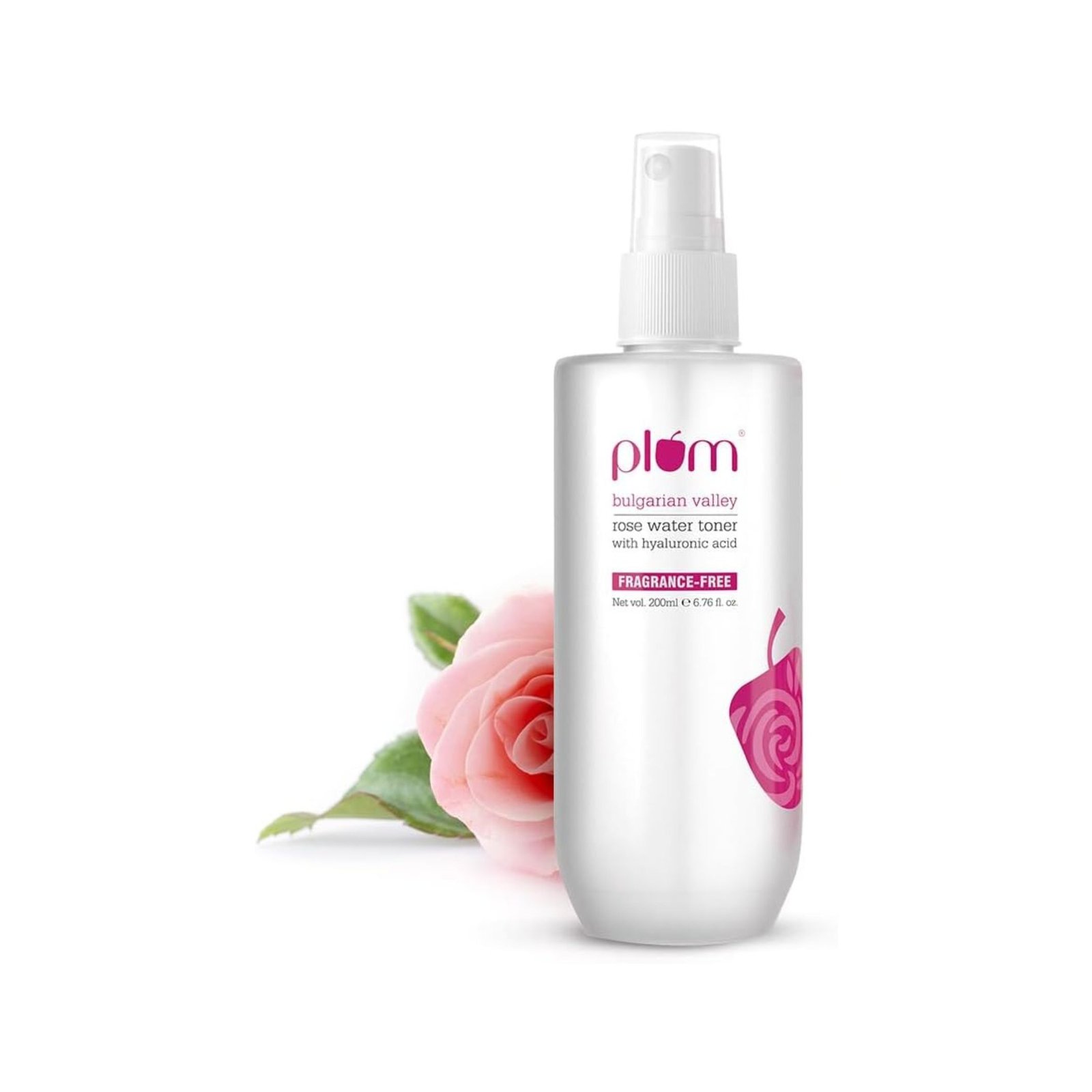 Plum Bulgarian Valley Rose Water Toner |with Hyaluronic Acid & Rose Extracts|100% Natural Rose Fragrance|Soothing and Pore Tightening | Balances Ph Levels