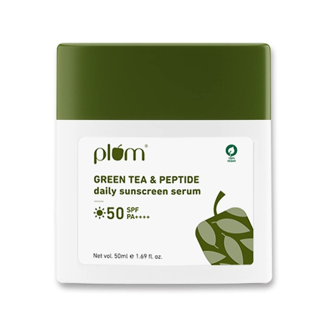 Plum Green Tea & Peptide Daily Sunscreen Serum with Broad-spectrum SPF 50 & PA++++ | Fights Pimples | Prevents Wrinkles | UVA & UVB Protection | No White Cast | 100% Vegan | 50ml