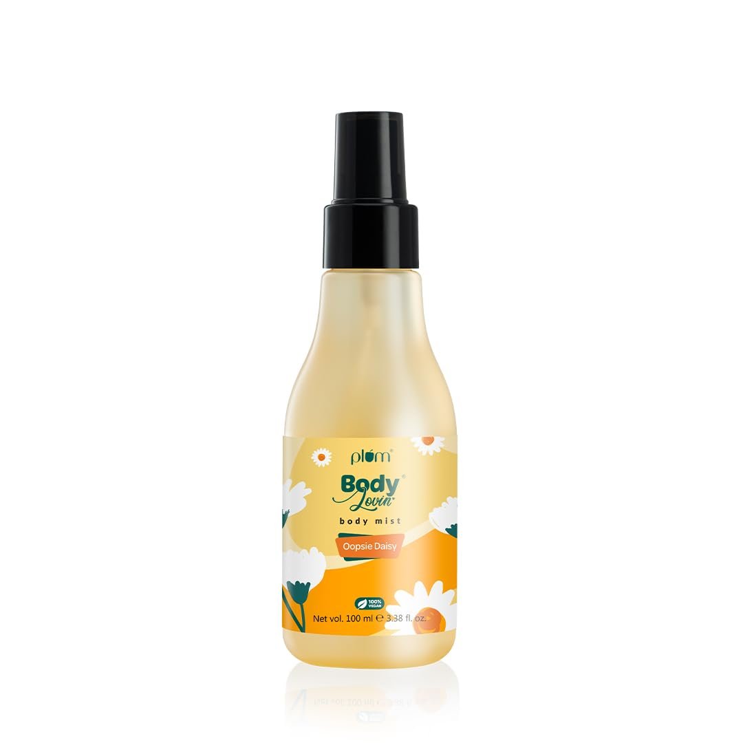 Plum BodyLovin’ Oopsie Daisy Body Mist | Long Lasting Floral & Citrusy Fragrance For Women With Daisy, Orchids & Grapefruit | High On Fun | Travel-Friendly Perfume Body Spray 100 ml