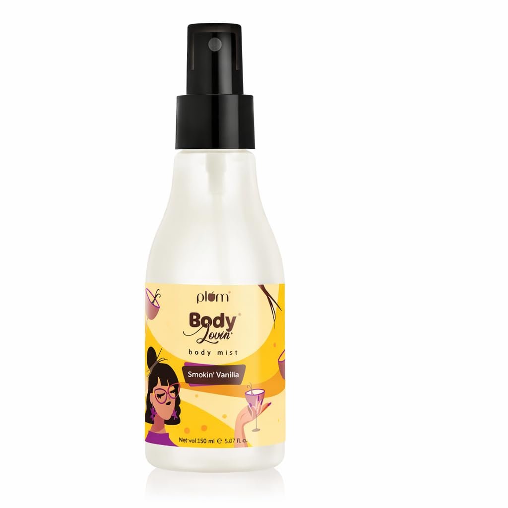 Plum BodyLovin’ Smokin’ Vanilla Body Mist | Long Lasting Spicy Fragrance for Women & Men With Honeysuckle, Musk | High on Fun | Travel-Friendly Perfume Spray 150 ml