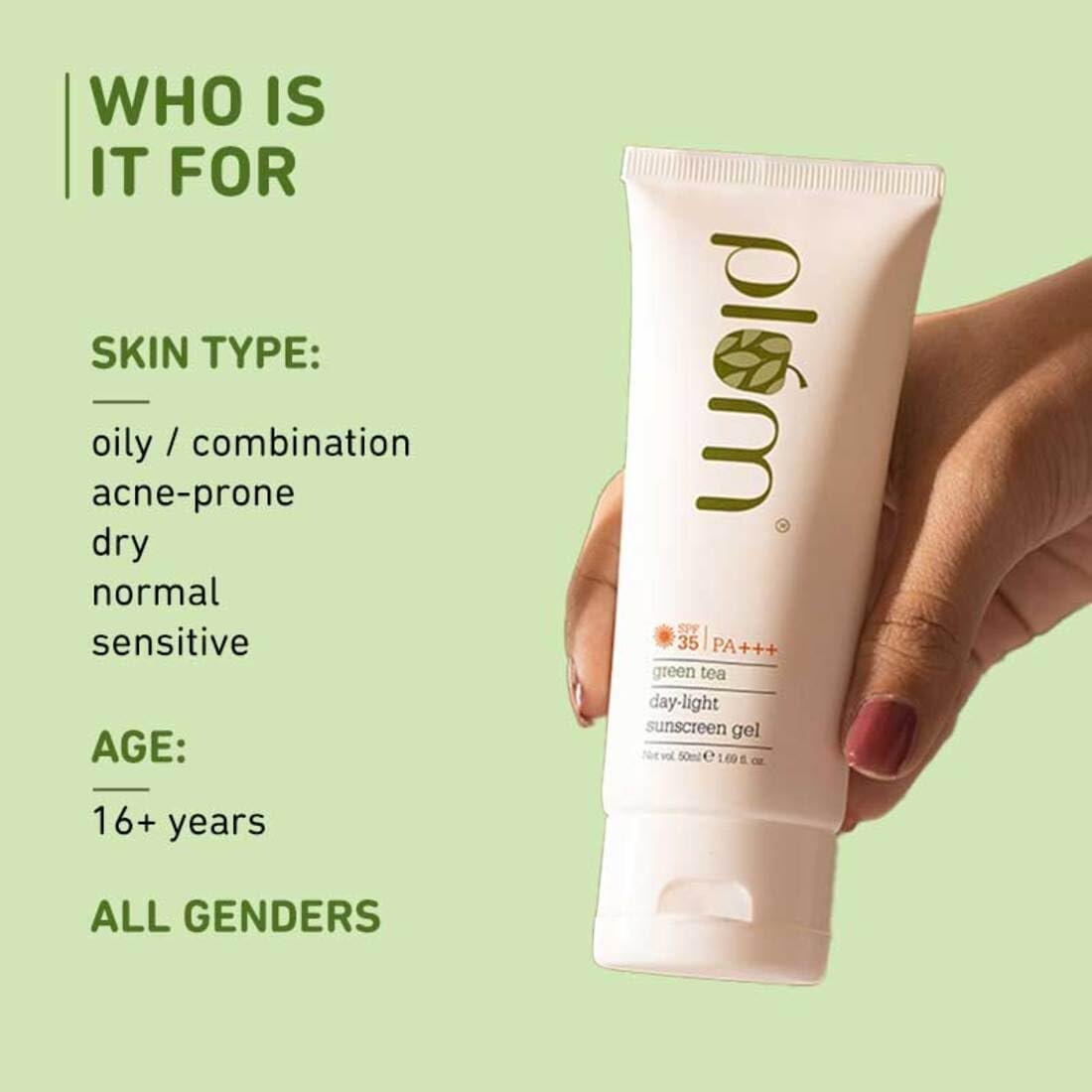 Plum Green Tea Day-Light Sunscreen Spf 35 Pa+++, 50 ml, for Oily & Ance Prone Skin, Vegan Skin Care - Image 2