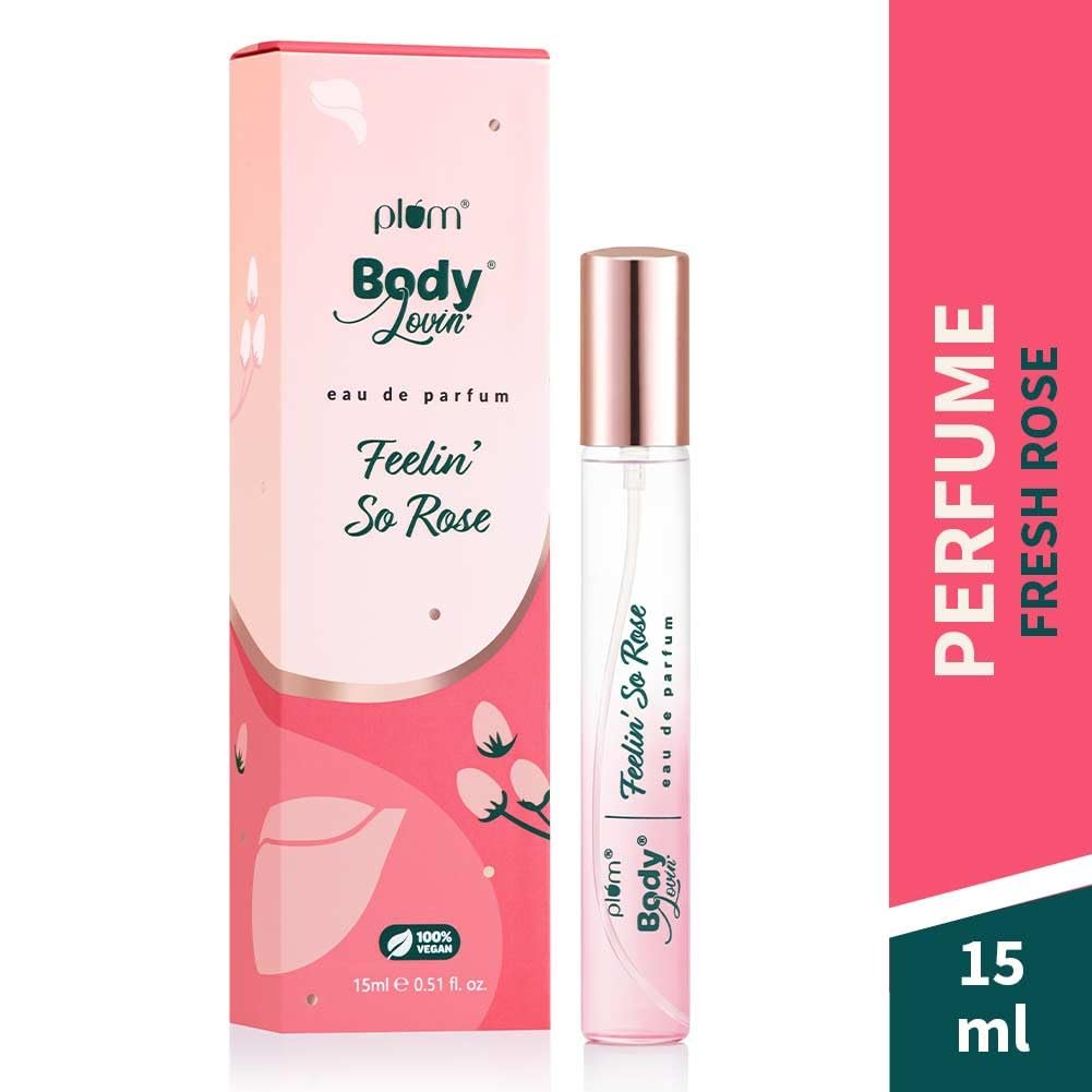 Plum BodyLovin’ Feelin’ So Rose Eau De Parfum| Long Lasting & Premium Musky Fragrance | Luxury Perfume For Women | Fresh Floral, Rose & Musky Notes| Travel-Friendly | High On Fun (15 ml)