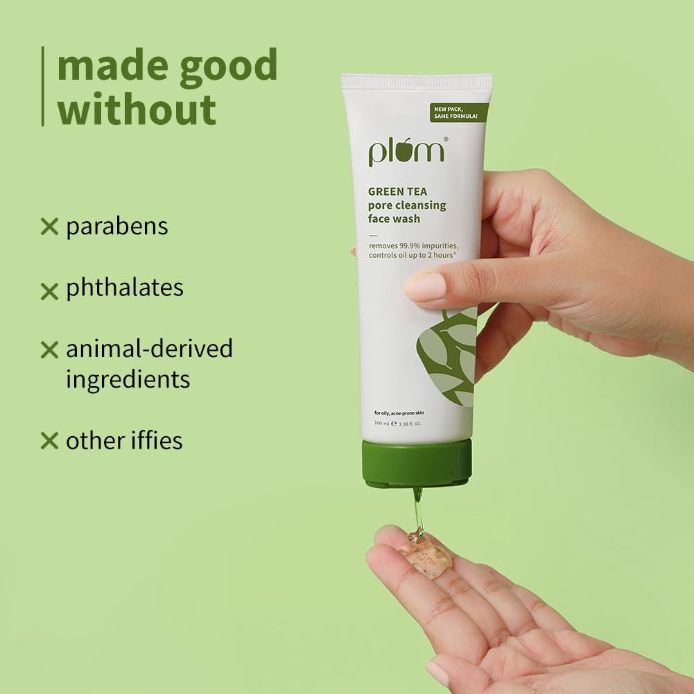 Plum Green Tea Pore Cleansing Face Wash for Oily, Acne Prone, Dry & Combination Skin | with Glycolic Acid | Fight Pimples & Control Excess Oil | Gentle Exfoliating & Non-Drying | Women & Men | 100ml - Image 5