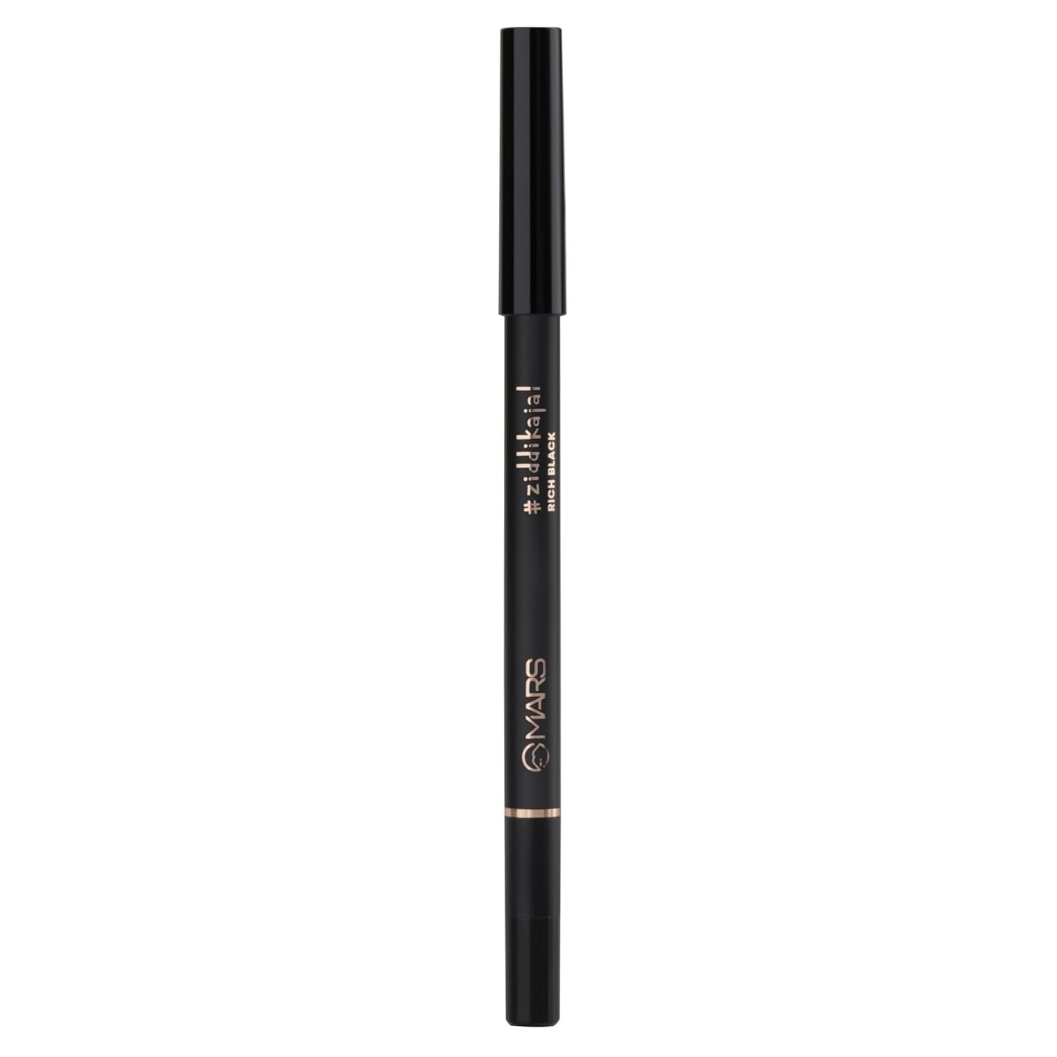 MARS Ziddi Kajal Pencil upto 12 Hours Long Stay Kajal | Rich Black Pigmentation | Smudgeproof & Water Resistance | Effortless One Swipe Application (1.4gm) Black)