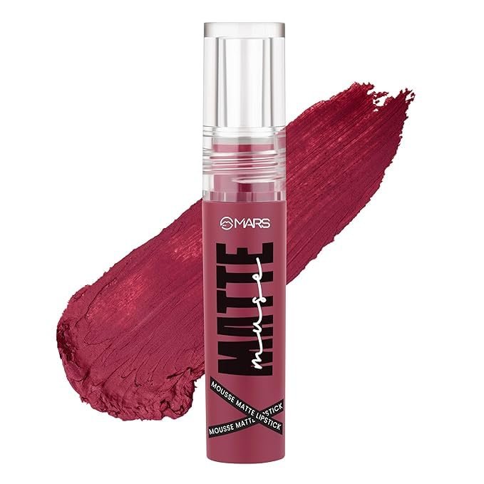 MARS Matte Muse Mousse Lipstick, 3ml, Highly Pigmented, Smooth Texture, Hydrating Formula, Blurry Lips Effect, Doe-Foot Applicator (10-WINNER WOMEN)