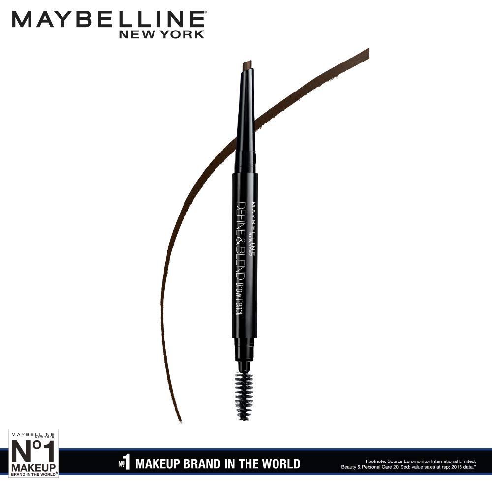 Maybelline New York Define and Blend Brow Pencil for Perfect Brows, Precise Defining Tip, Define and Blend Brow Pencil is Compact and Easy to Use Eyebrow Pencil – Grey Brown|0.16gm