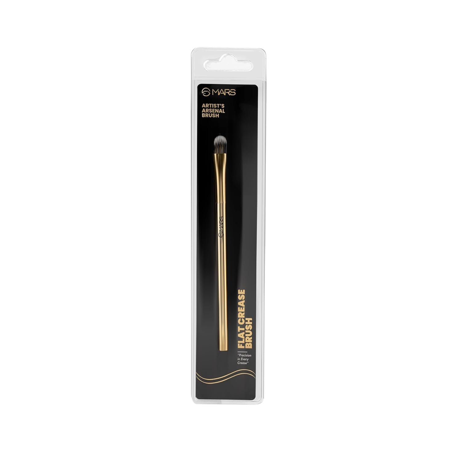 Artist’s Arsenal Professional Flat Crease Brush For Eye makeup | Feather Soft Bristles | Multi-Purpose For Eyes | Precise Synthetic Bristles | Luxe Design Brush (Golden) SH-7711-MR