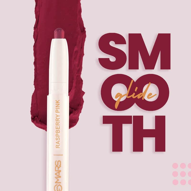 MARS Retractable Poppins Long Lasting Lip Crayon | Matte finish | Smudge proof & Kiss Proof Crayon Lipstick for Women