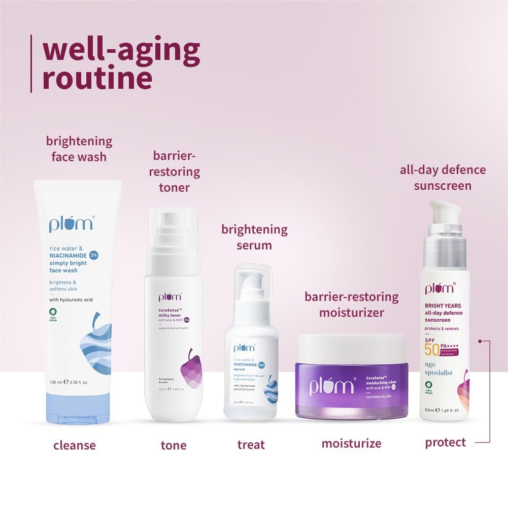 Plum Bright Years All Day Defence Cream SPF 50 PA+++| Sun Protection | For Ageing Skin | 100% Vegan, Cruelty Free | 50ml - Image 7