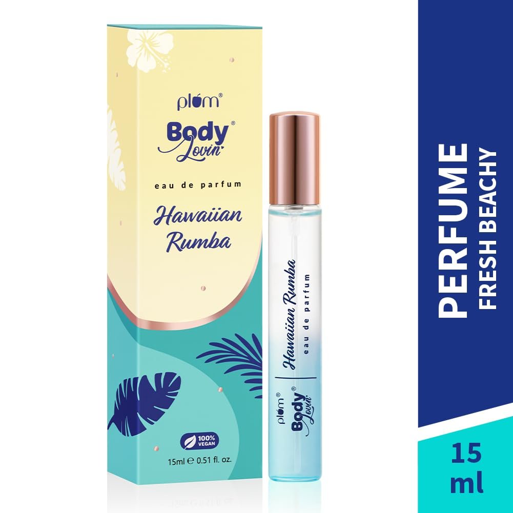Plum BodyLovin’ Hawaiian Rumba Eau De Perfum (Parfum) | Long Lasting & Premium Beachy Fragrance | Luxury Perfume for Women | Mandarin, Gardenia & Vanilla Notes | Travel Friendly | High On Fun – 15ml