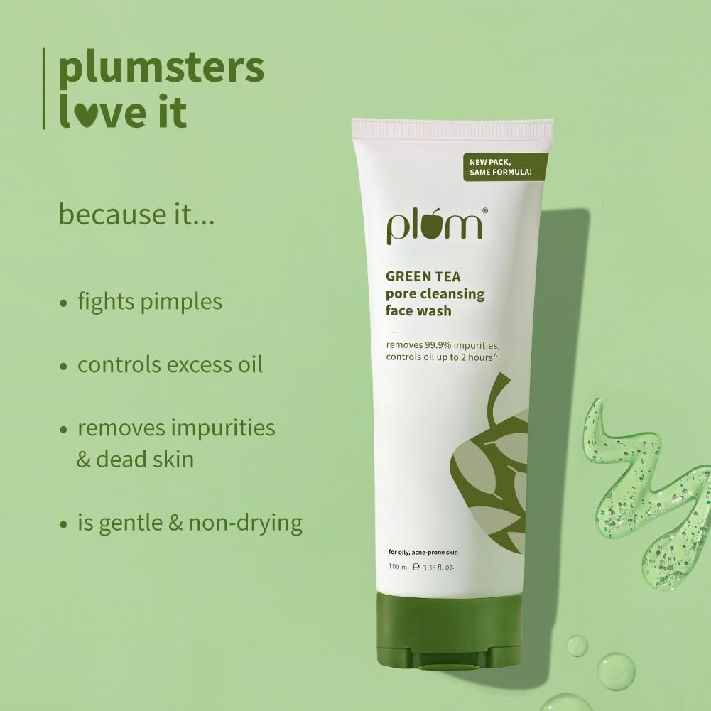 Plum Green Tea Pore Cleansing Face Wash for Oily, Acne Prone, Dry & Combination Skin | with Glycolic Acid | Fight Pimples & Control Excess Oil | Gentle Exfoliating & Non-Drying | Women & Men | 100ml - Image 6