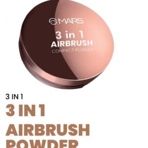 MARS 3 in 1 Airbrush Compact Powder | Matte Finish Oil Control Face Makeup | Lightweight Buildable Coverage for All Skin Types | 12g (SHADE-2)