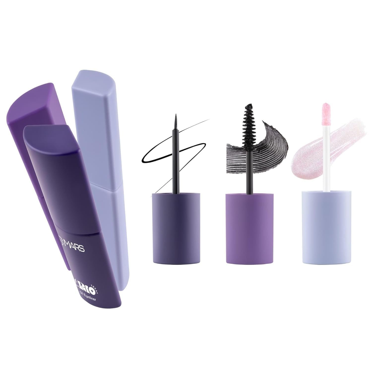 Trio Treat 3-in-1 EYE Beauty Kit with Glossy Liquid Eyeliner, Mascara, Glitter Eyeshadow, Premium Makeup Set – 24.5g, TT01