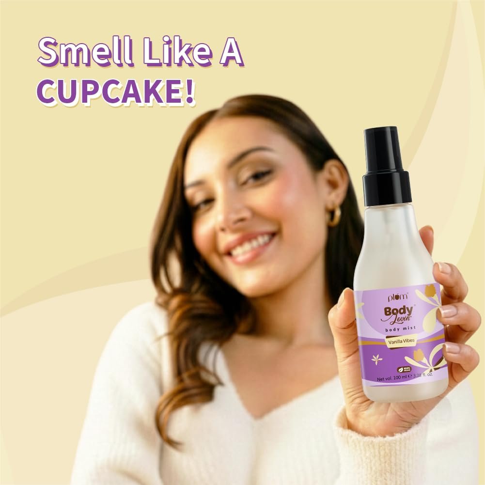 Plum Bodylovin' Vanilla Vibes Body Mist for Women | Long Lasting Vanilla Fragrance with Warm & Cozy Vanila Scent | High on Fun | Travel Friendly Perfume Body Spray - 100ml - Image 2
