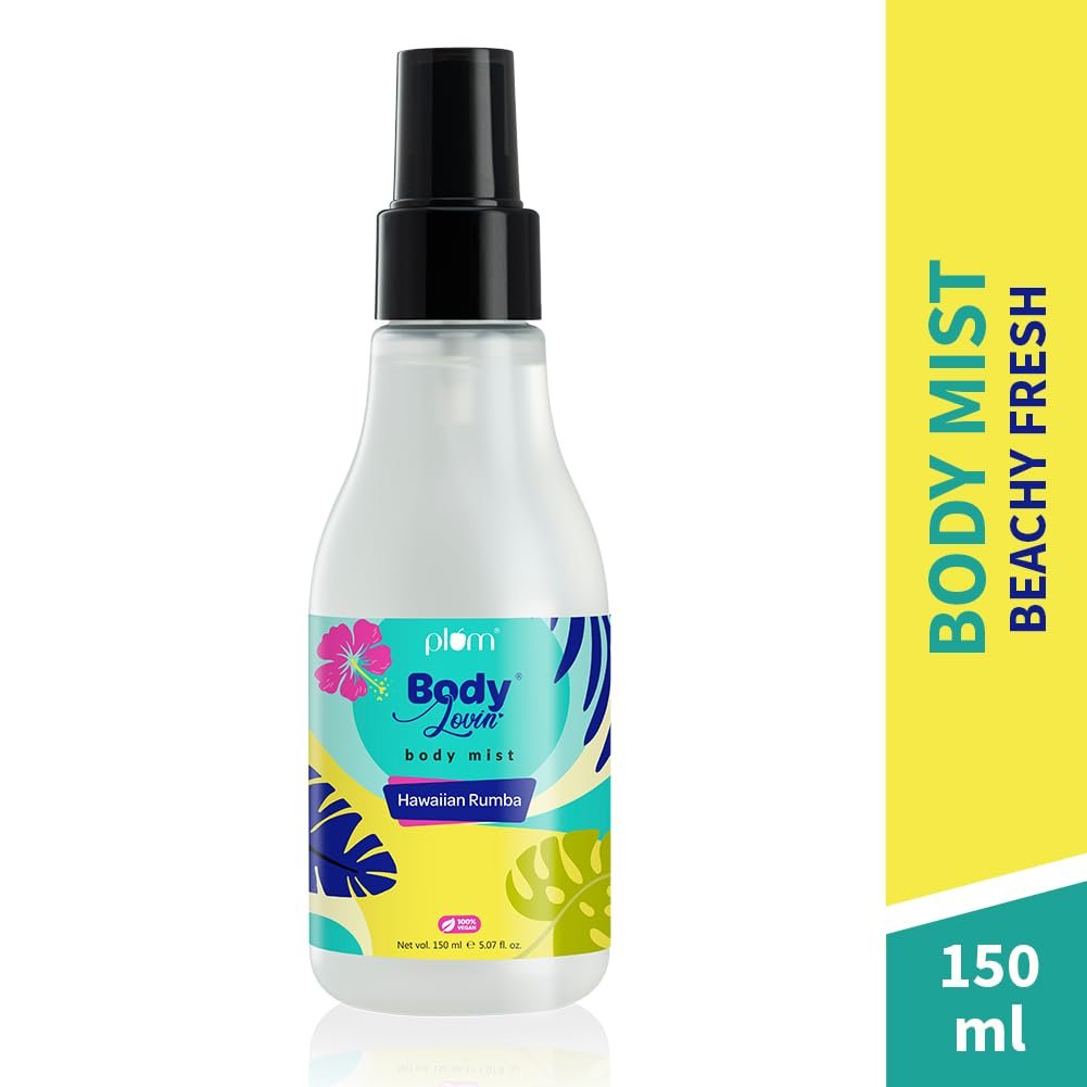 Plum BodyLovin Hawaiian Rumba Body Mist for Women | Refreshing Long Lasting Tropical Fragrance | Perfume Body Spray for Women | Vegan & Paraben Free | Travel Friendly Beachy Fresh Scent | 150ml