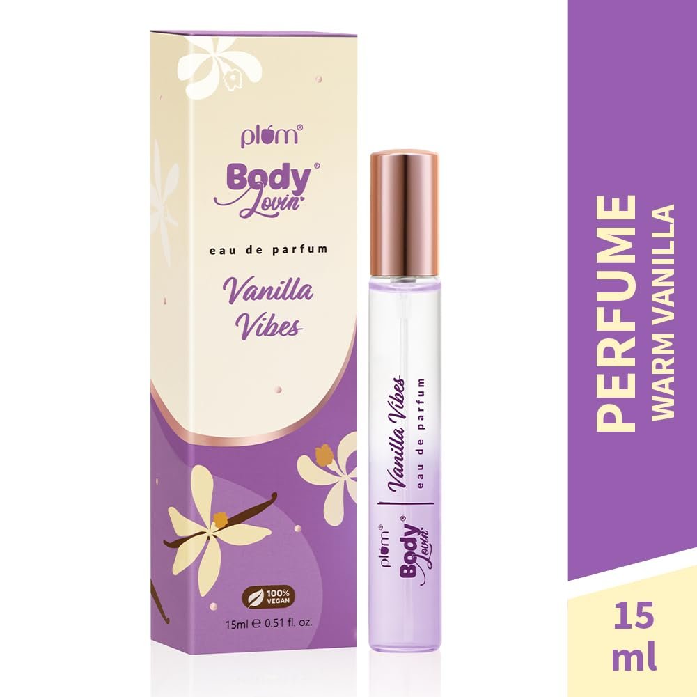 Plum BodyLovin’ Vanilla Vibes Perfume | Long Lasting & Premium Warm Fragrance | Luxury Perfume For Women | Sweet, Warm & Irresistible Notes of Vanilla | Travel Friendly | High On Fun | 15ml