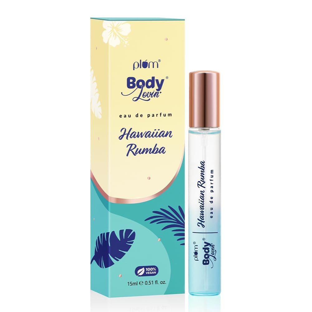 Plum BodyLovin’ Hawaiian Rumba Eau De Perfum (Parfum) | Long Lasting & Premium Beachy Fragrance | Luxury Perfume for Women | Mandarin, Gardenia & Vanilla Notes | Travel Friendly | High On Fun – 15ml