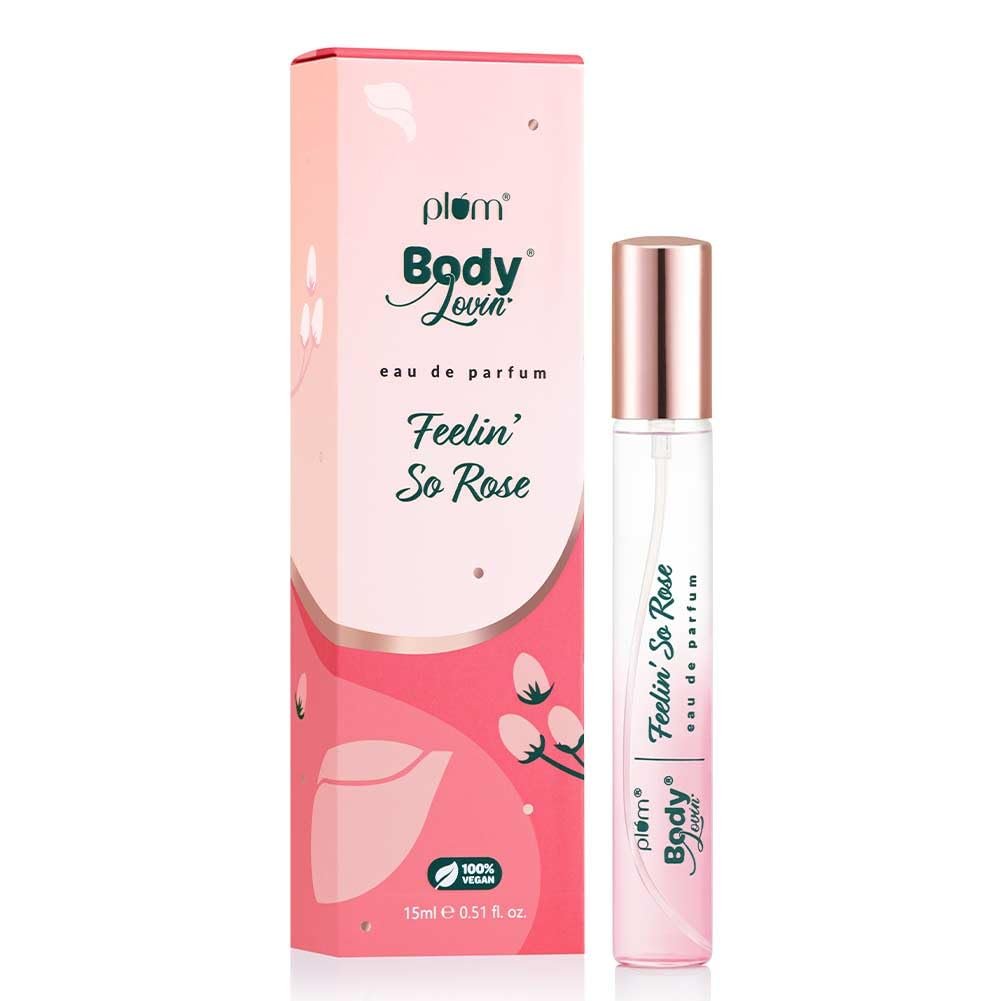 Plum BodyLovin’ Feelin’ So Rose Eau De Parfum| Long Lasting & Premium Musky Fragrance | Luxury Perfume For Women | Fresh Floral, Rose & Musky Notes| Travel-Friendly | High On Fun (15 ml)