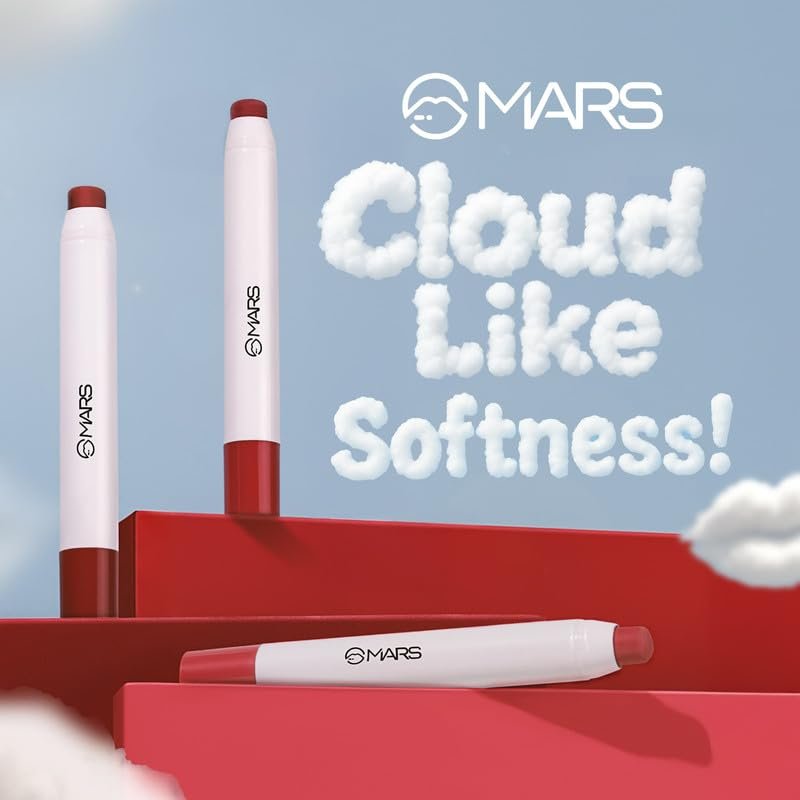 MARS Cloud Kiss Germany Formula Matte Lip Crayon (1.8gm) (16-STRAWBERRY SKIES) | Infused with Corn & Rice Starch | 8+ Hr Long-Lasting | Feather-Light Texture | Full Coverage - Image 4