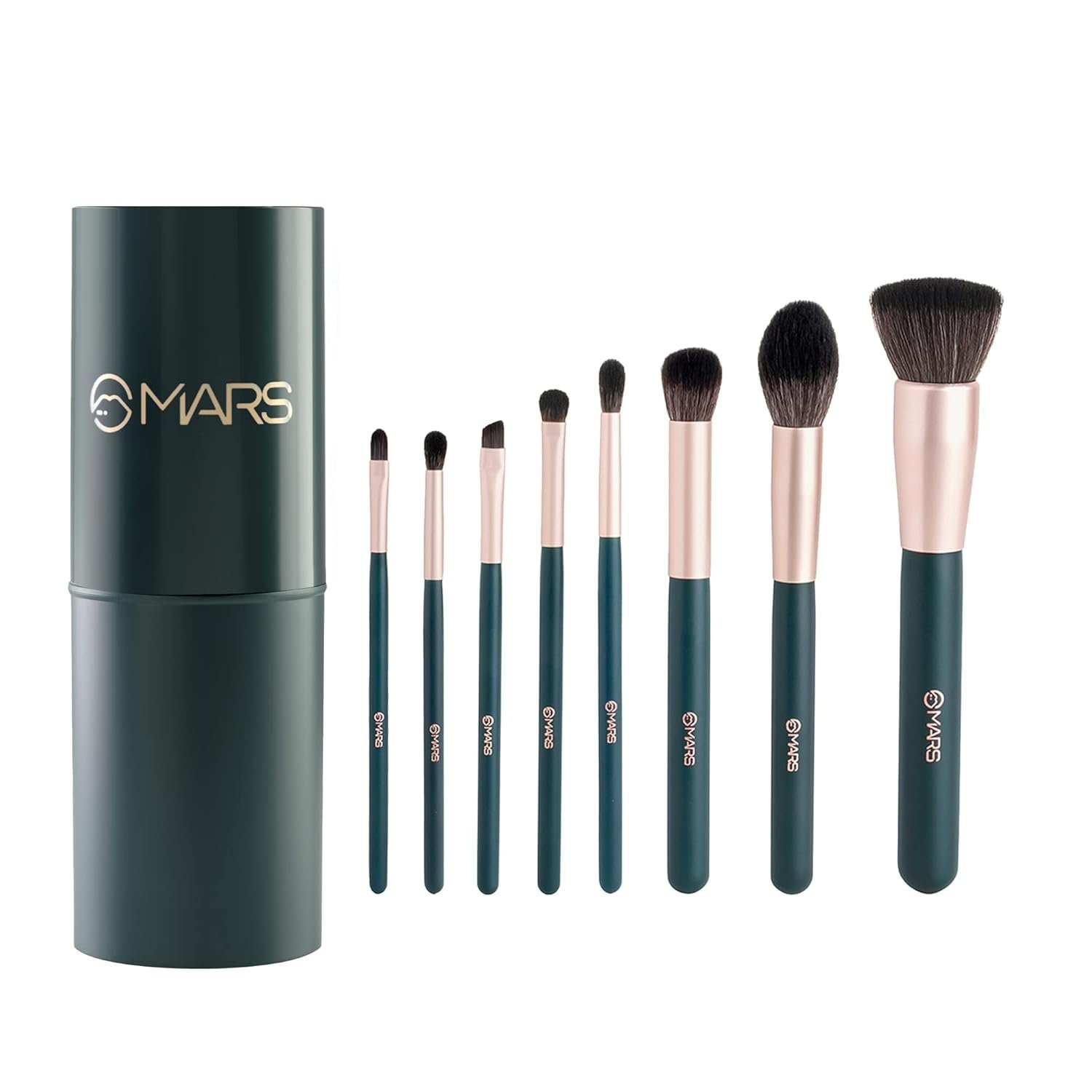 MARS Tools of Titan Brush Set with Holder | 8-Piece Makeup Brush Set | Long-Lasting Makeup Brushes | Brushes for Beginners| Blending, Eyeshadow, Contouring | For Flawless Glam Look