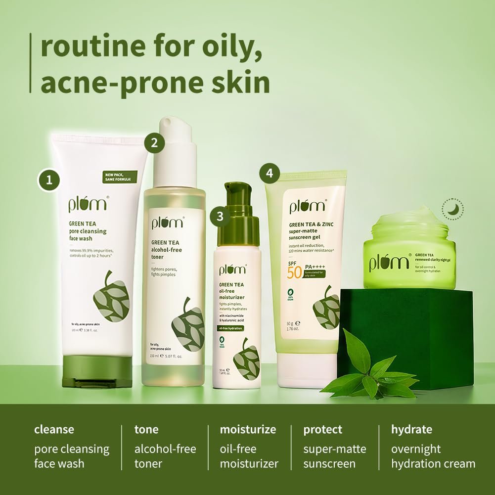 Plum Green Tea Pore Cleansing Face Wash for Oily, Acne Prone, Dry & Combination Skin | with Glycolic Acid | Fight Pimples & Control Excess Oil | Gentle Exfoliating & Non-Drying | Women & Men | 100ml - Image 7