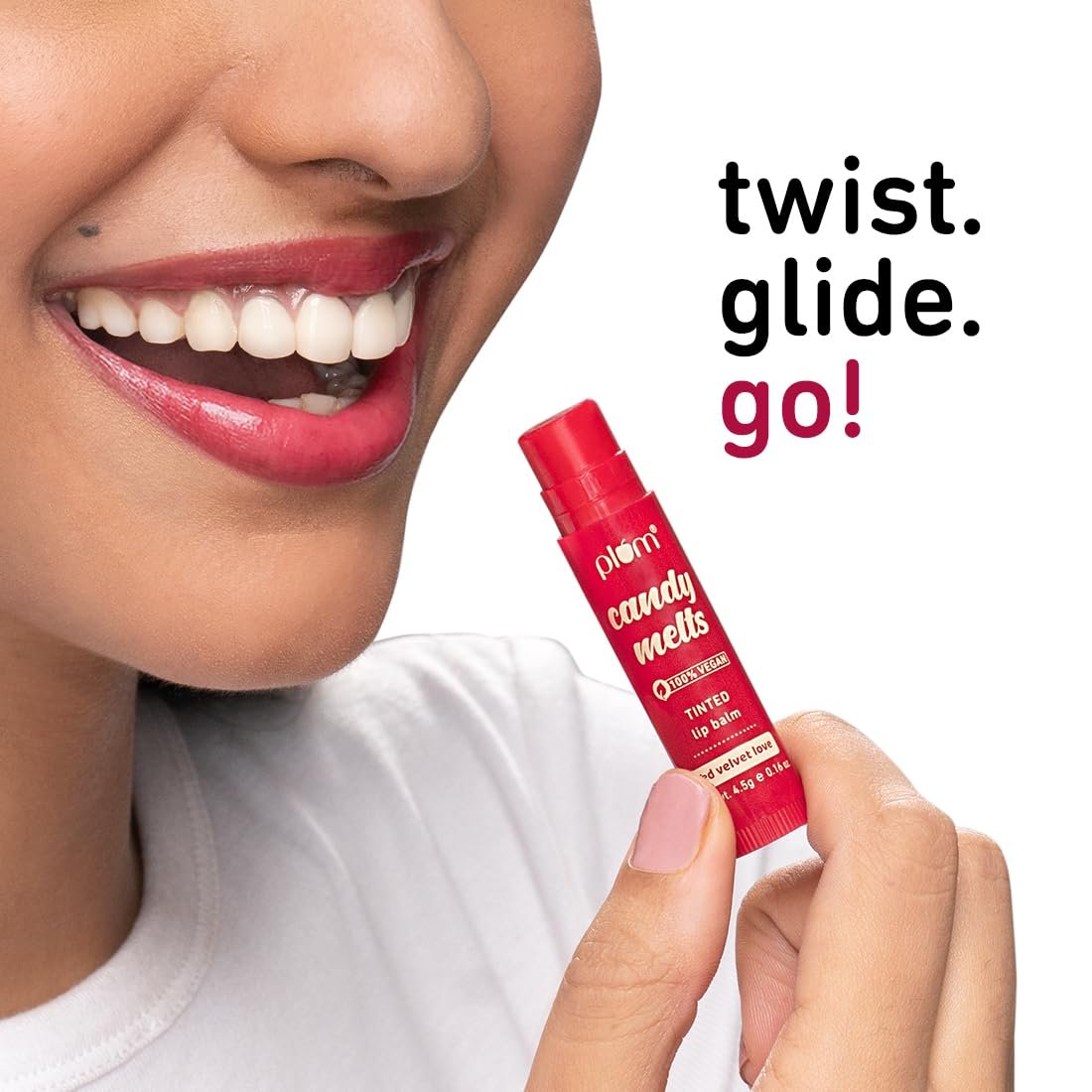 Plum Candy Melts Red Velvet Love Tinted Lip Balm | Moisturizes & Nourishes | Hydrates Dry & Chapped Lips | 100% Vegan | 4.5g - Image 5