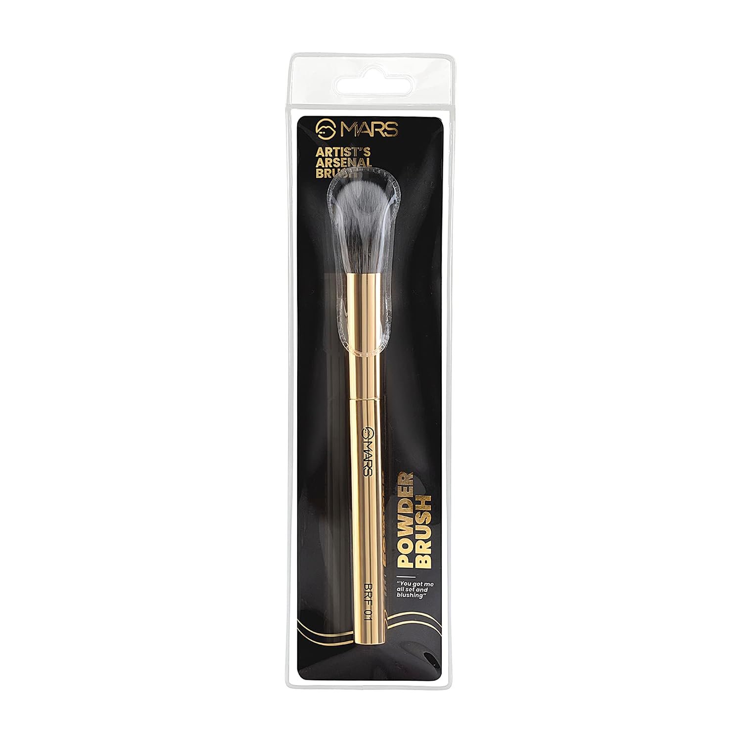 MARS Artist's Arsenal Professional Powder make up Brush for Face | Feather Soft Touch | Precise Synthetic Bristle | Luxe Packaging makeup brush (Golden) - Image 6