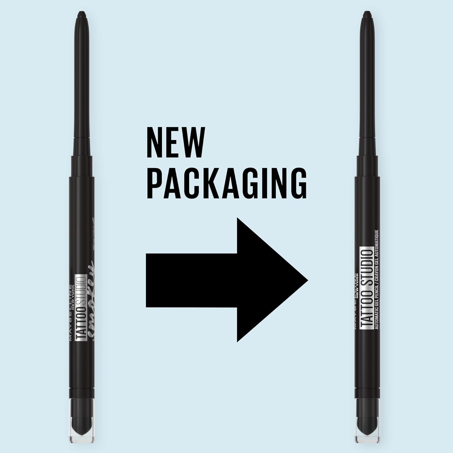 Maybelline New York Kohl Gel Pencil, Smudge Proof, Waterproof Gel Eyeliner, Tattoo Studio Smokey, Smokey Black, 0.28g